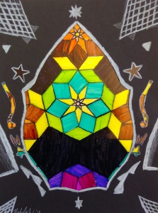Islamic Stained Glass Study by Nabila